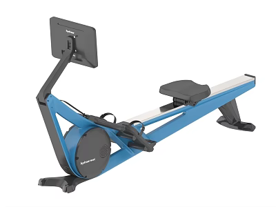 Hydrow Rowing Machine Blue Design With Display Screen For Indoor Home Workout 3d model