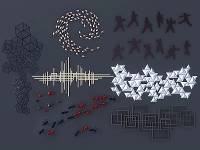 Modern Geometric Wall Decor With Abstract Patterns And 3D Design Elements 3d model
