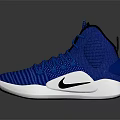 Blue High Top Lace Up Shoes With White Sole And Sporty Comfortable Design