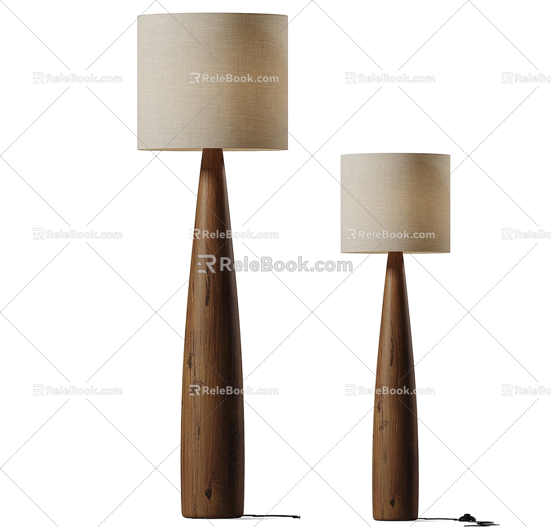 Modern floor lamp solid wood floor lamp 3d model