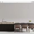 Modern Dining Table and Chair Combination Bar Chair Combination Dining Table Bar Combination 3d model