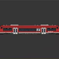 Red And White Modern Swiss Train With SBB CFF FFS Logo And Large Windows
