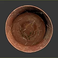 Red And Brown Striped Ceramic Bowl With Cracked Surface For Home Decor