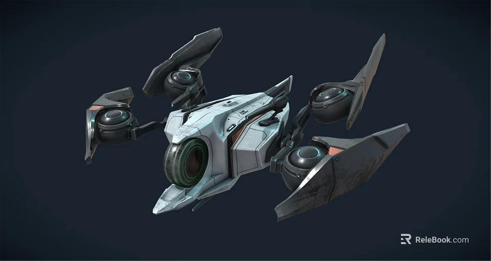 Futuristic Helicopter Concept With Advanced Multi Rotor Design And Streamlined Body 3d model