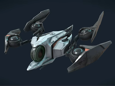 Futuristic Helicopter Concept With Advanced Multi Rotor Design And Streamlined Body 3d model