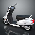 Modern White Scooter Featuring Black Seat Shiny Surface and Red Taillight
