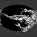 Stylish Silver Ring With Intricate Dragon Design And Polished Surface Finish