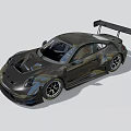 Black Sports Car With Sleek Aerodynamic Body Large Rear Wing And Alloy Wheels