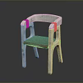 Modern white woven chair with orange padded seat and stylish armrest design