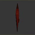 Axe With Wooden Handle And Red Blade On Reflective Surface