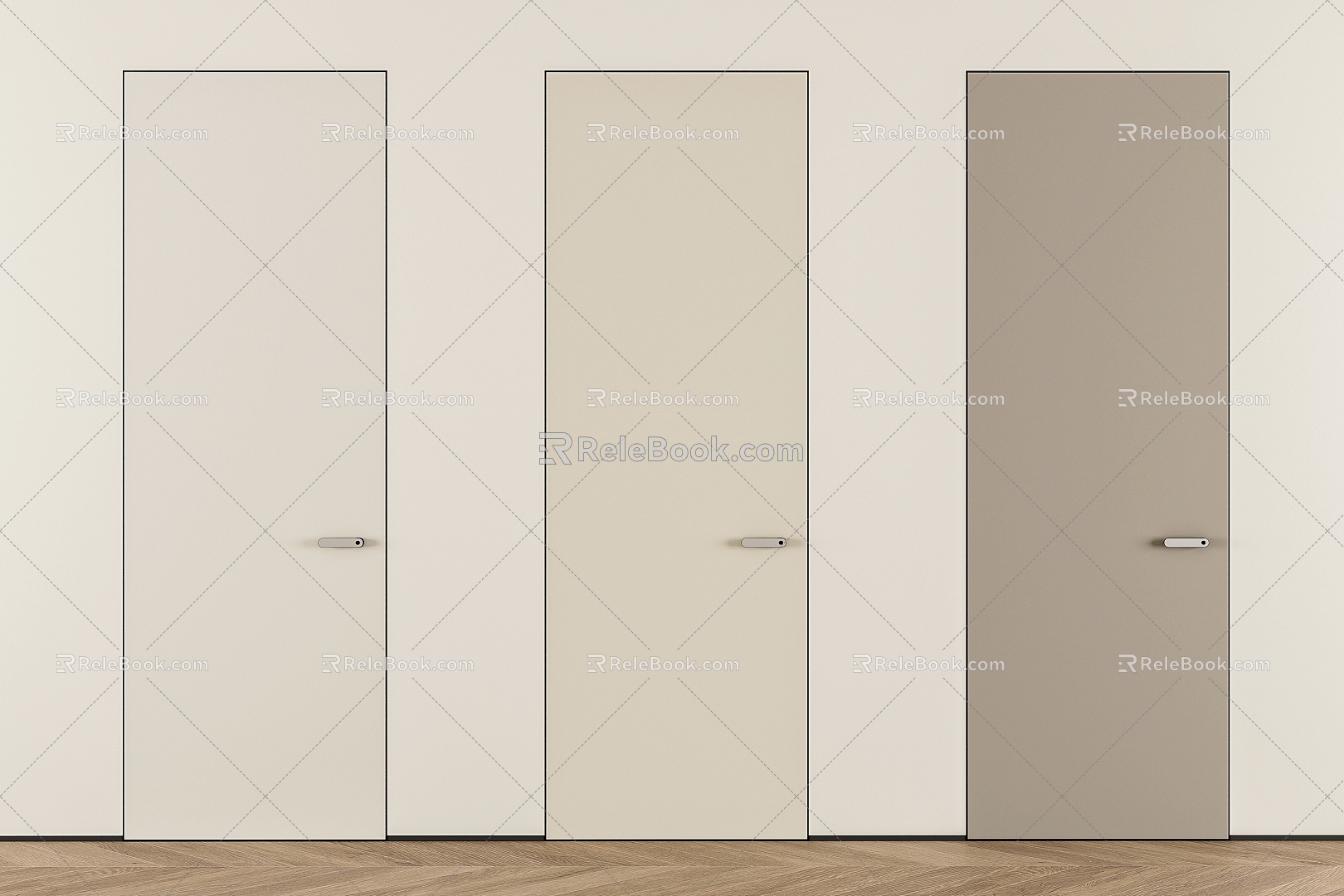 Modern Invisible Door Single Door 3d model