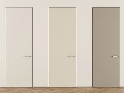 Modern Hinged Doors in Neutral Colors with Sleek Design and Metal Handles for Interior Decoration 3d model