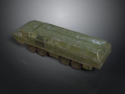 Sci-fi style spaceship nose cone spaceship nose cone low polygon olive green sensor mechanical components futuristic mysterious atmosphere aircraft 3d model