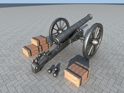 modern cannon 3d model