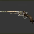 Vintage Revolver With Wooden Grip And Intricate Metal Design Classic Weapon