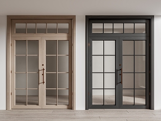 Modern double door double open villa glass door 3d model