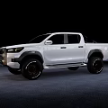 White Modern Double Cab Pickup Truck Exterior With Off Road Black Wheels