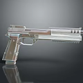 Modern Metallic Pistol Weapon With Futuristic Design And Shiny Structure Details