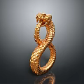 Golden Serpent Dragon Head Sculpture Carving With Scaled Texture And Coiled Design
