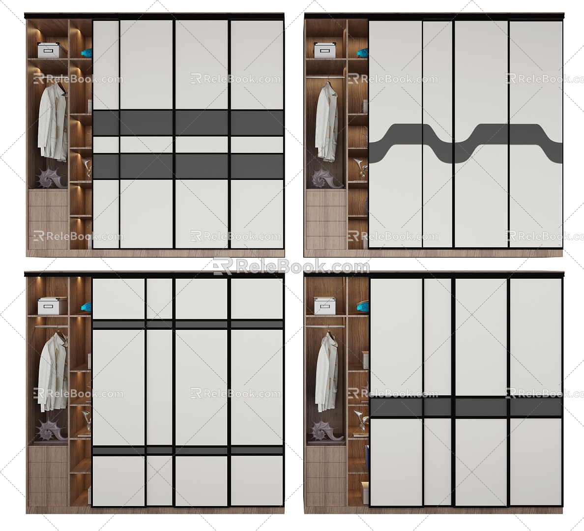 Modern wardrobe combination 3d model