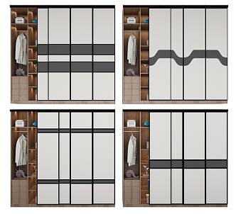 Modern wardrobe combination 3d model