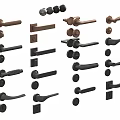 Modern door handle combination 3d model