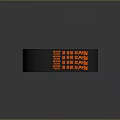 Flexible Black Toothed Household Belt with Orange Detail for Daily Use