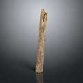 Natural Wooden Log Featuring Rough Surface And Rich Natural Texture On Gray Backdrop