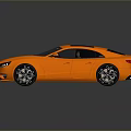 Orange Sports Car with Black Roof and Sleek Modern Design Alloy Wheels on Reflective Surface