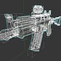 Tactical Assault Rifle With Wooden Stock Mounted Scope And Muzzle Device