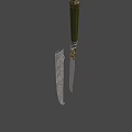 Ottoman Jade Handle Knife 3d model