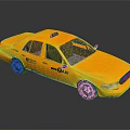 Yellow NYC Taxi Vehicle With Classic Design And Roof Sign Exterior
