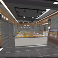 Modern Supermarket Interior Design With Fresh Fruit Display Stalls Shelves And Bright Lighting