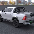 Toyota White Pickup Truck With Black Wheels And Front Grille Design