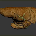 Flaky Croissant With Green Filling On Dark Background Shiny Surface
