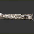 Natural Wooden Log with Green Moss and Stone Pebbles on Display Base