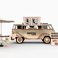 Nescafe Coffee Food Truck With Outdoor Seating And Beverage Display Setup