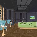 Jianou Bar Indoor Golf Course Villa Chess and Card Entertainment Bar Golf Recreation Room Villa Basement Bar Rest Area 3d model