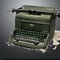 Vintage Green Imperial Typewriter With Classic Design And Metal Keyboard Components
