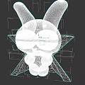 Blue 3D Cartoon Game Movie Character With Large Ears Green Glasses And Wings