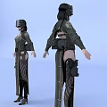 Game Movie Character 3D Model With Sci Fi Helmet And Detailed Armor Design