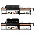 Outdoor Barbecue Setup With Grill Firewood Spices Bottles And Utensils