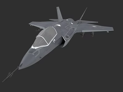 Advanced Military Fighter Jet With Sleek Gray Body Transparent Cockpit And Weapon Mounts 3d model