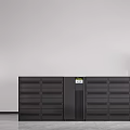 Modern Black Computer Server Rack With Multiple Drawer Units And Front Panel Design 3d model
