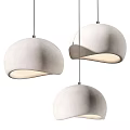 Modern Hemispherical Concrete Pendant Lights With Soft Illumination For Interior Design 3d model