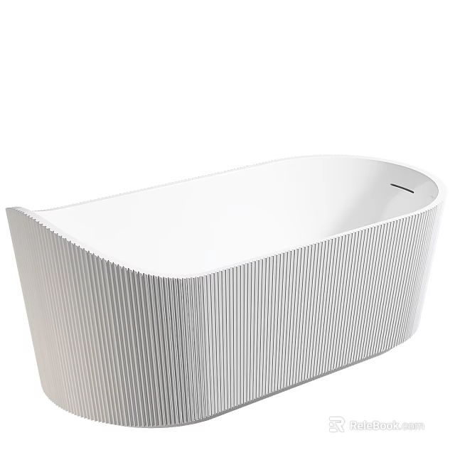 Modern White Freestanding Bathtub With Textured Design 3d model
