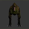 Realistic Carnivorous Dinosaur Model With Orange Green Patterns Open Mouth And Sharp Teeth