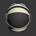 Modern Astronaut Helmet Design With Reflective Surface Visor And Straps In Studio Lighting 3d model