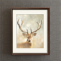 American Animal Painting Brown Study Animal Deer Decorative Painting 3d model