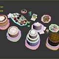 Assorted Dessert Display With Layered Cakes Frosted Cupcakes Cookies And Pastries